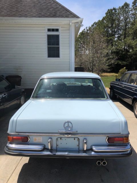1973 Blue Mercedes-Benz 200-Series Sedan