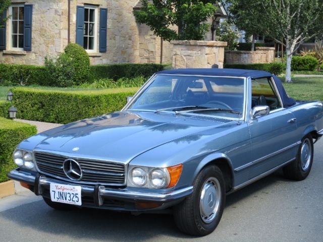 1973 Blue Mercedes-Benz SL-Class Convertible