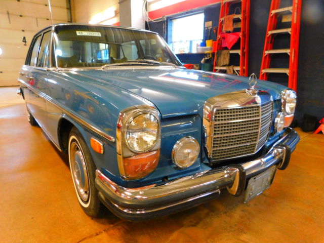 1973 Blue Mercedes-Benz 200-Series Sedan