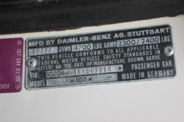 1973 White Mercedes-Benz 400-Series Convertible