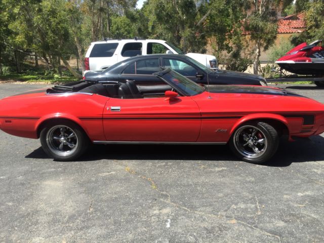 1973 red Ford Mustang Convertible