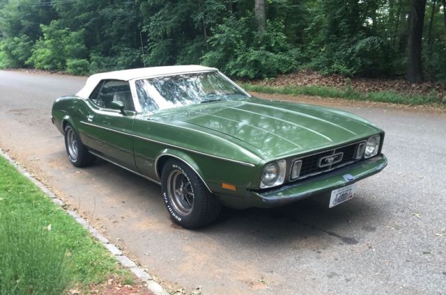 1973 Green Ford Mustang Convertible