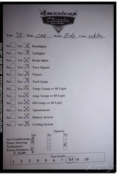 1973 White Cadillac Eldorado