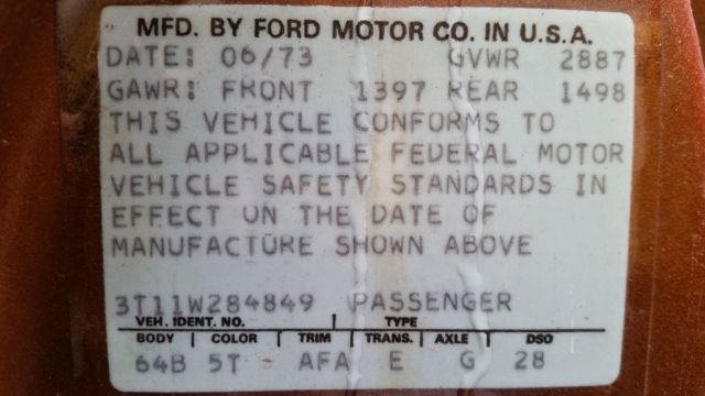 1973 Brown Ford Pinto Hatchback