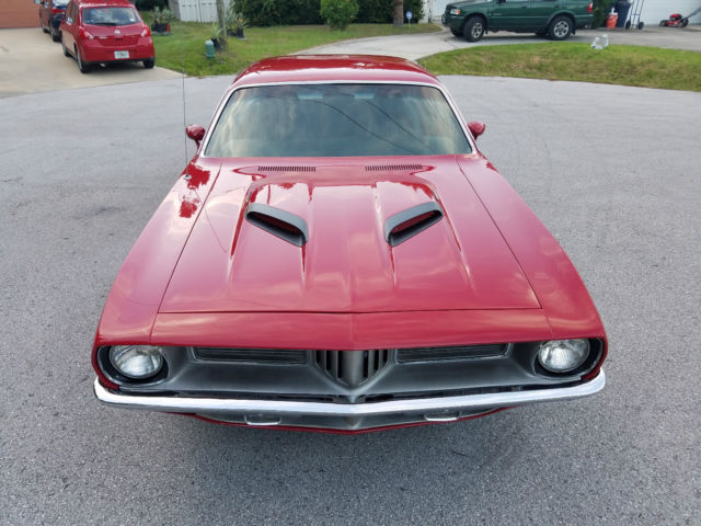1973 Red Plymouth Barracuda Coupe