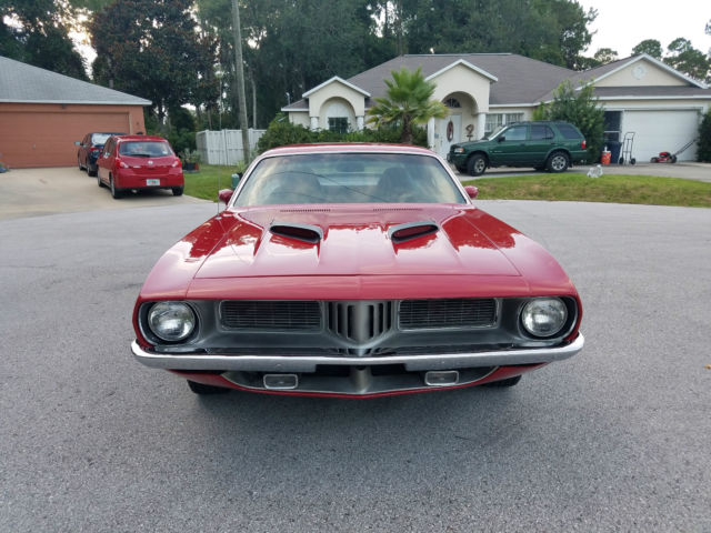 1973 Red Plymouth Barracuda Coupe