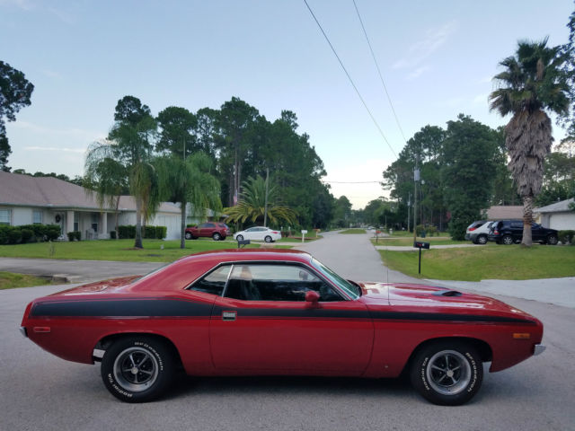 1973 Red Plymouth Barracuda Coupe