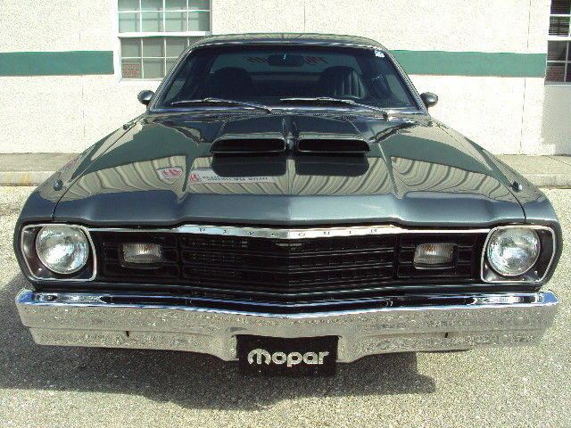 1973 Gun Metal Gray Plymouth Duster Coupe