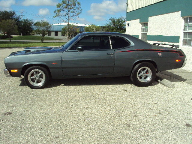 1973 Gun Metal Gray Plymouth Duster Coupe