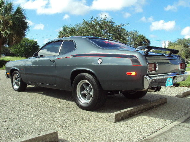 1973 Gun Metal Gray Plymouth Duster Coupe