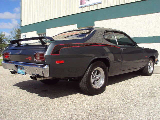 1973 Gun Metal Gray Plymouth Duster Coupe