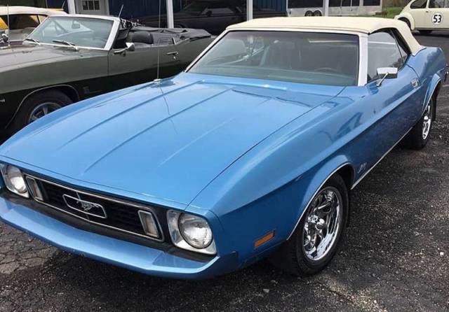 1973 Blue Ford Mustang Convertible