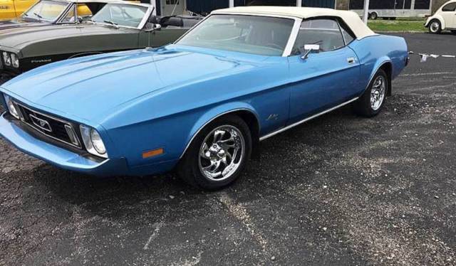 1973 Blue Ford Mustang Convertible