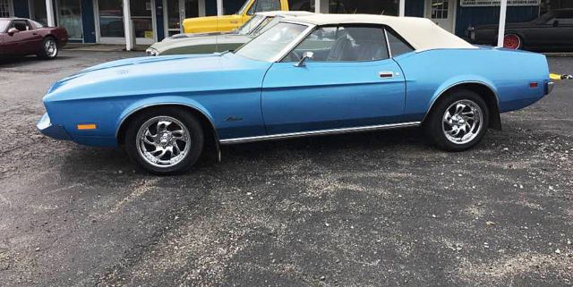 1973 Blue Ford Mustang Convertible