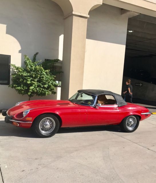 1973 Signal Red Jaguar E-Type Convertible