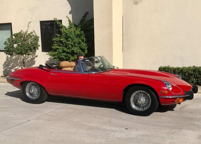 1973 Signal Red Jaguar E-Type Convertible