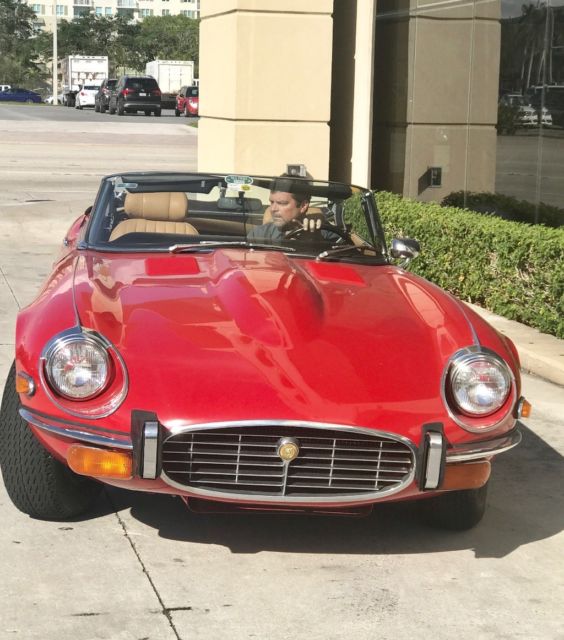 1973 Signal Red Jaguar E-Type Convertible