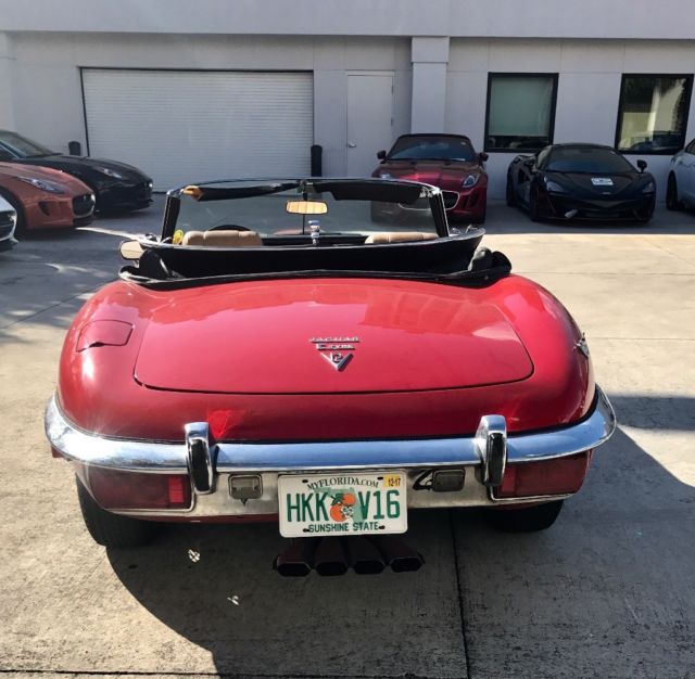 1973 Signal Red Jaguar E-Type Convertible