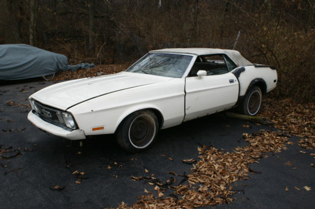 1973 White Ford Mustang Convertible
