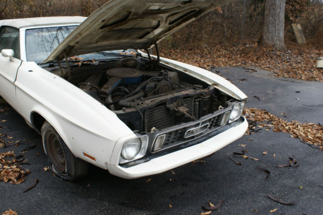 1973 White Ford Mustang Convertible