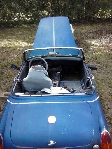 1974 Yellow & Blue MG Midget Convertible
