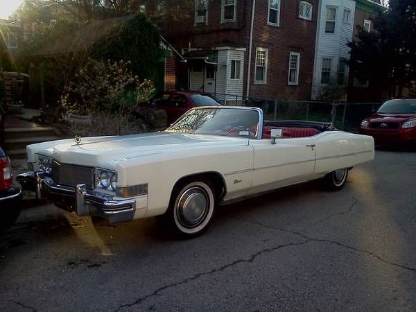 1974 White Cadillac Eldorado Convertible