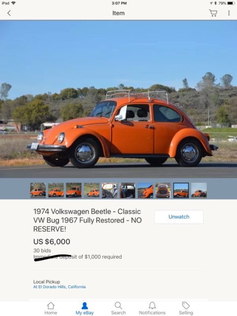 1974 Orange Volkswagen Beetle - Classic Coupe