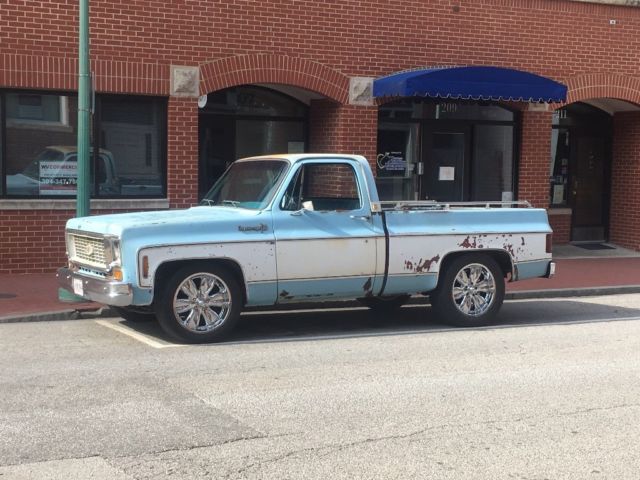1974 Blue Chevrolet C-10 Standard Cab Pickup