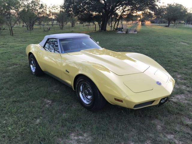 1974 Yellow Chevrolet Corvette Convertible