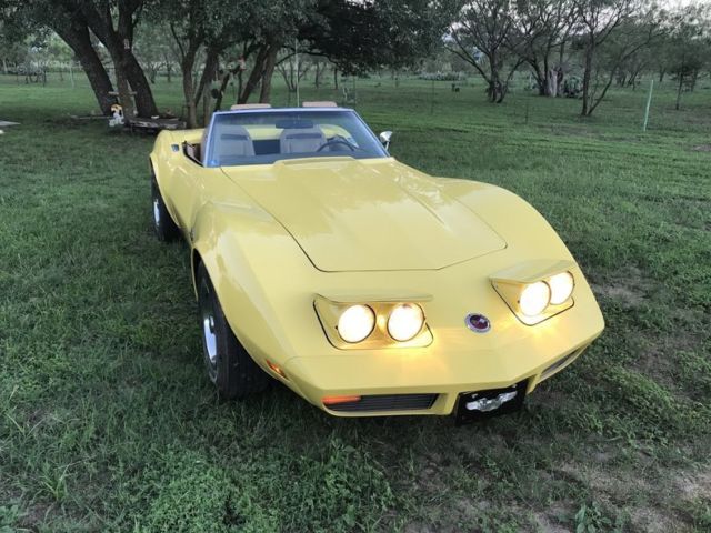 1974 Yellow Chevrolet Corvette Convertible