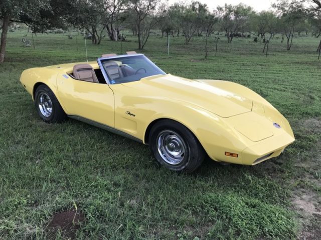 1974 Yellow Chevrolet Corvette Convertible