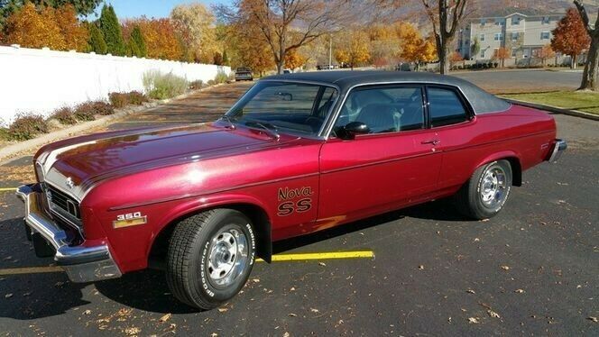 1974 Red Chevrolet Nova Coupe