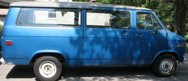 1974 Blue Chevrolet G20 Van Extended Passenger Van