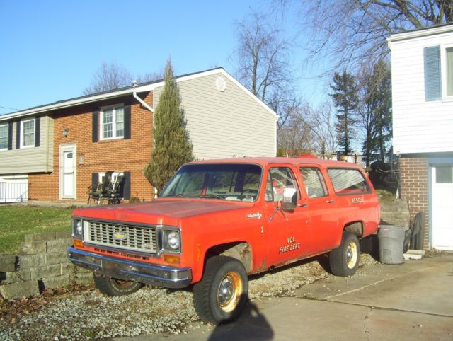 1974 Red Chevrolet Suburban Sedan