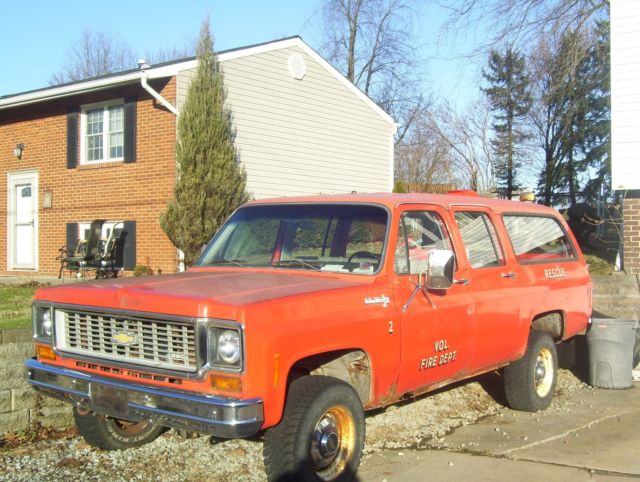 1974 Red Chevrolet Suburban Sedan