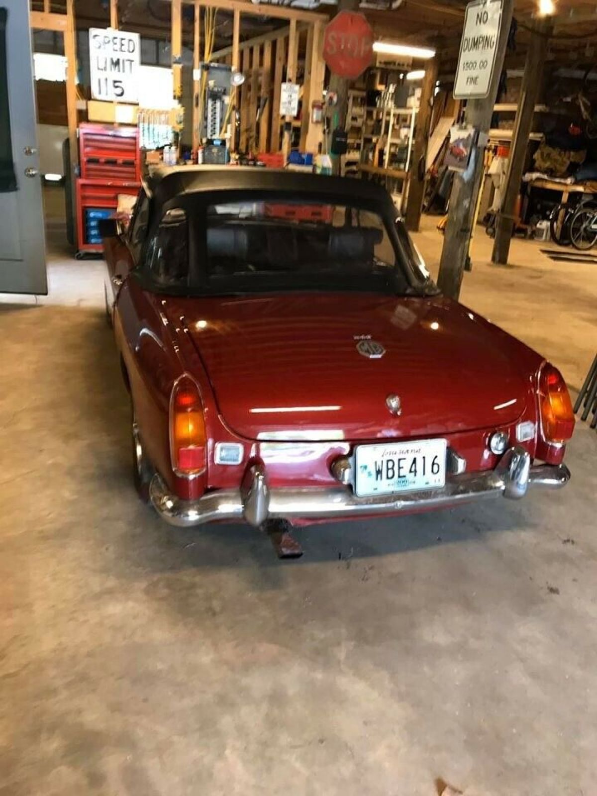1974 Maroon MG MGB Convertible