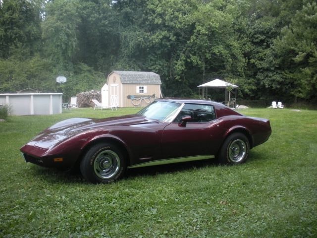 1974 Burgundy Chevrolet Corvette Coupe