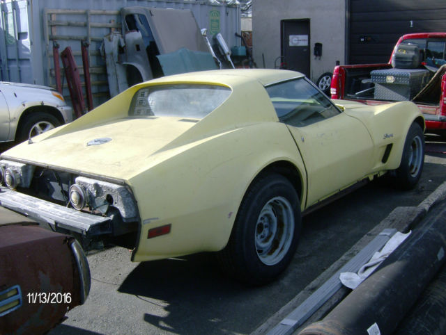 1974 yellow Chevrolet Corvette 2 door coupe