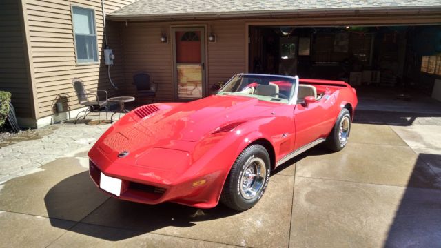 1974 Red Chevrolet Corvette Convertible