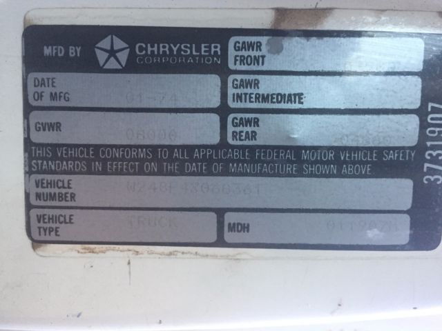 1974 Dodge Power Wagon