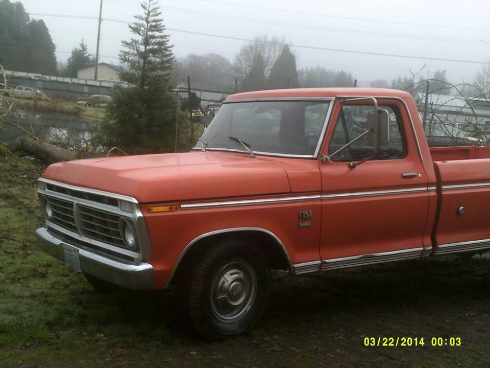 1974 Orange Ford F-250 Standard Cab Pickup