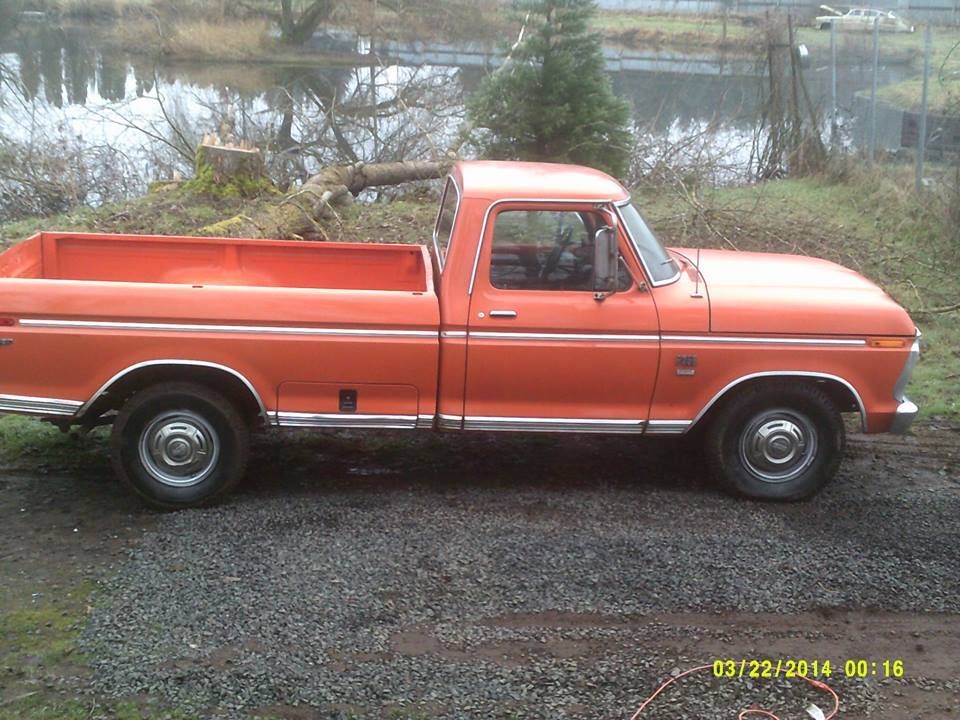 1974 Orange Ford F-250 Standard Cab Pickup