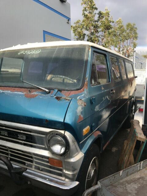 1974 Blue Ford E-Series Van