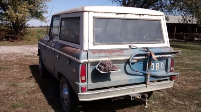 1974 Blue and white Ford Bronco Wagon