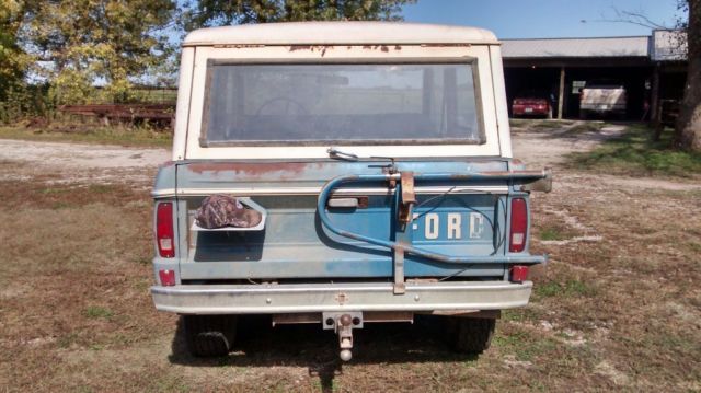 1974 Blue and white Ford Bronco Wagon