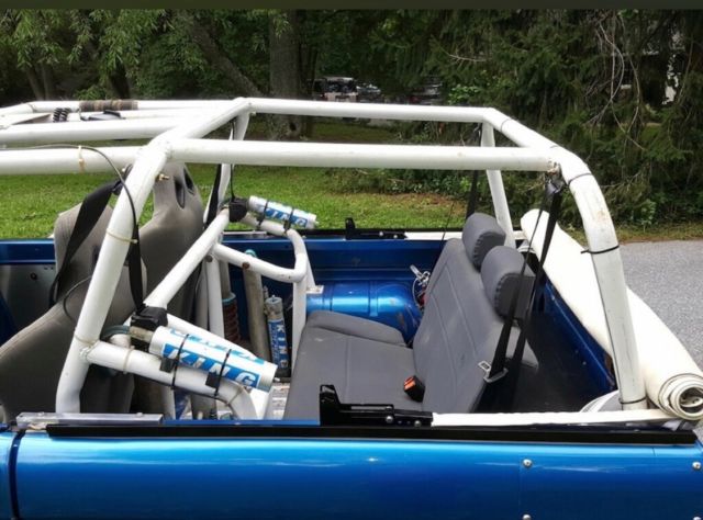 1974 Electric Blue with Custom White Flame Paint Job Ford Bronco Truck