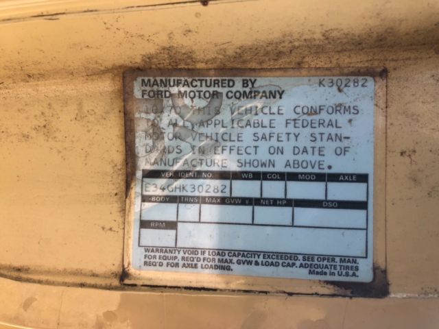 1974 Tab Ford E-Series Van Van Camper