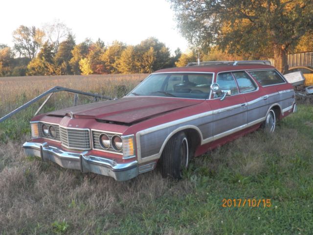 1974 Red with woodgrain Ford Country Squire Wagon