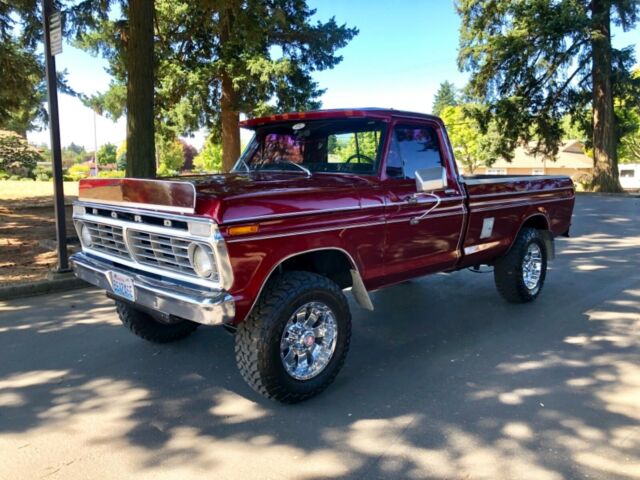1974 Burgundy Ford F-250 Standard Cab Pickup