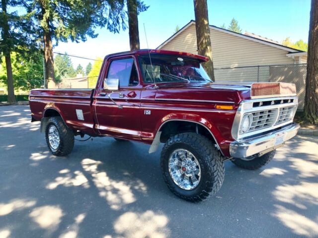 1974 Burgundy Ford F-250 Standard Cab Pickup